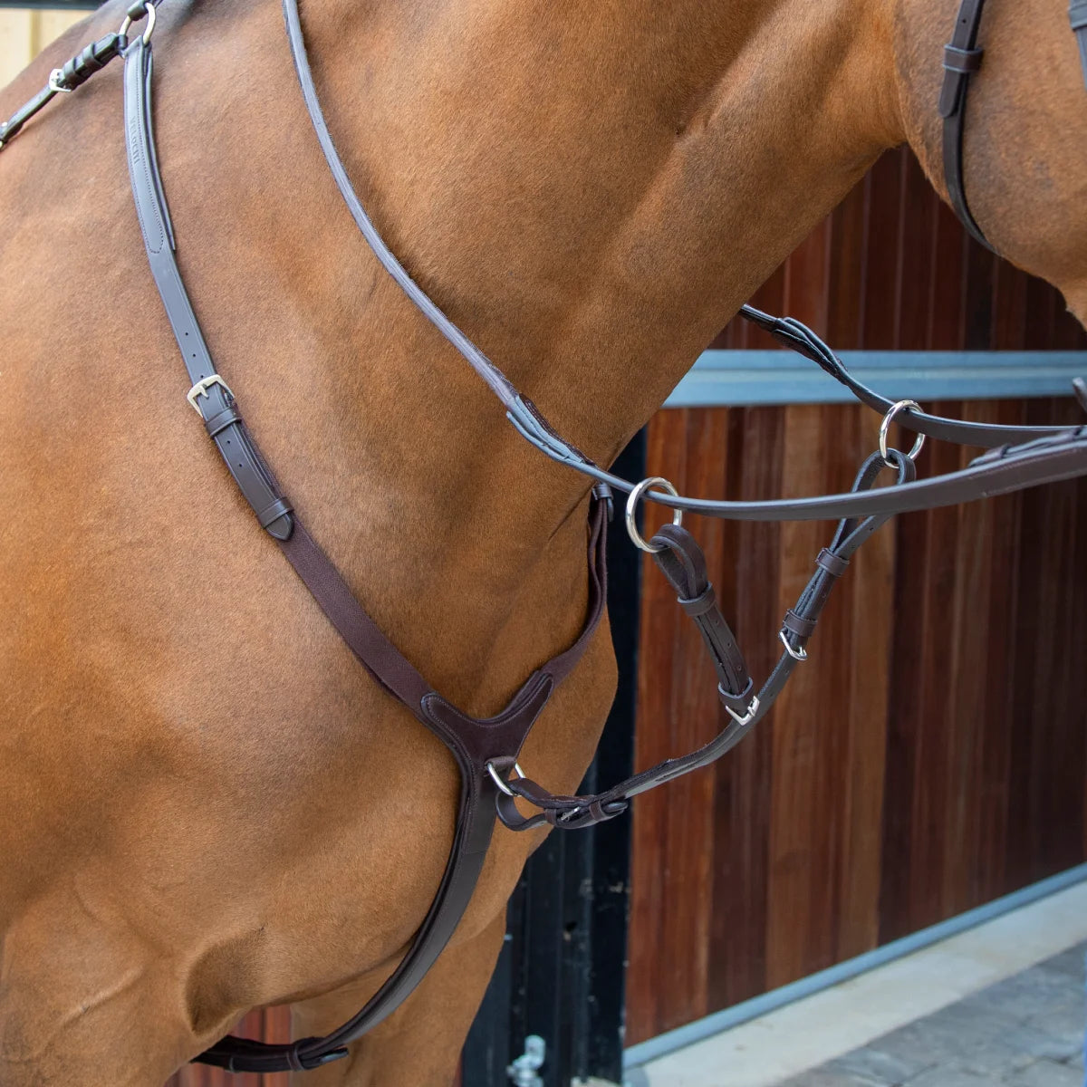 Shires Lusso Breastplate - Premium Leather Horse Breastplate for Equestrian Performance