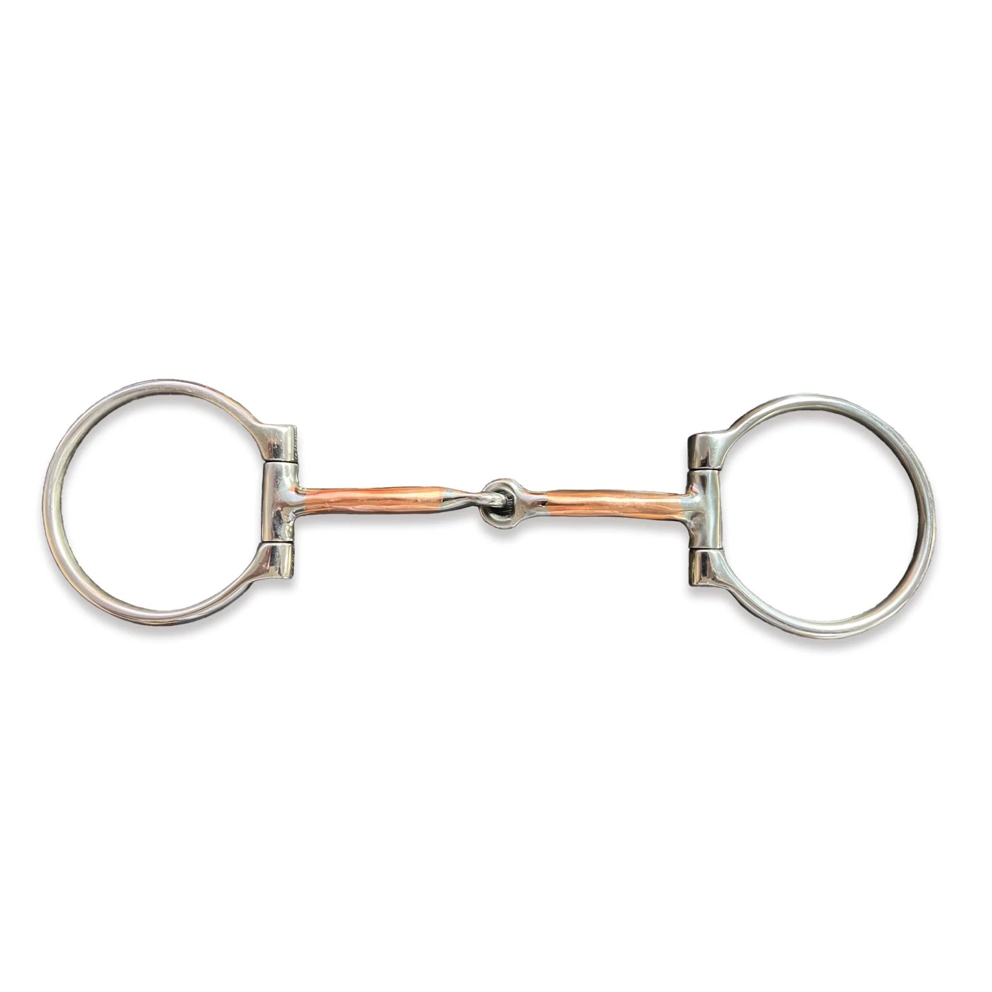 Shires Offset Copper Mouth D-Ring Snaffle Bit - Stainless Steel - Multiple Sizes
