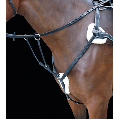 Shires Rossano Five Point Leather Breastplate - Premium Equestrian Horse Tack