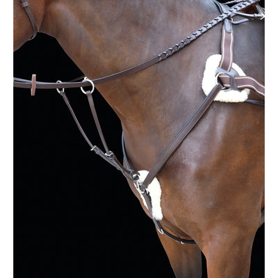 Shires Rossano Five Point Leather Breastplate - Premium Equestrian Horse Tack