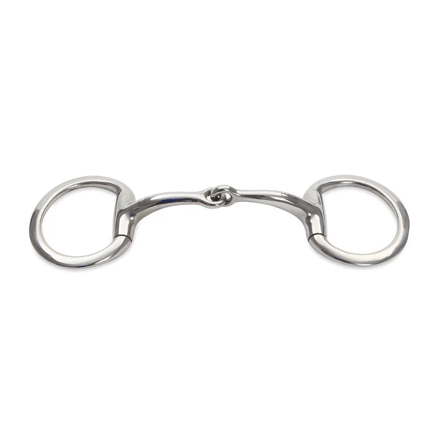 Shires Standard Curved Mouth Eggbutt Snaffle Bit - Stainless Steel - Multiple Sizes