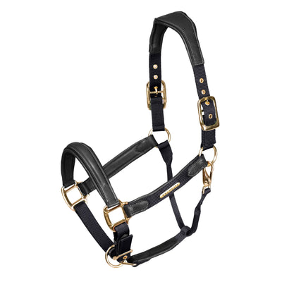 Shires Velociti Lusso Padded Leather Headcollar with Breakaway - Premium Padded Leather Horse Halter