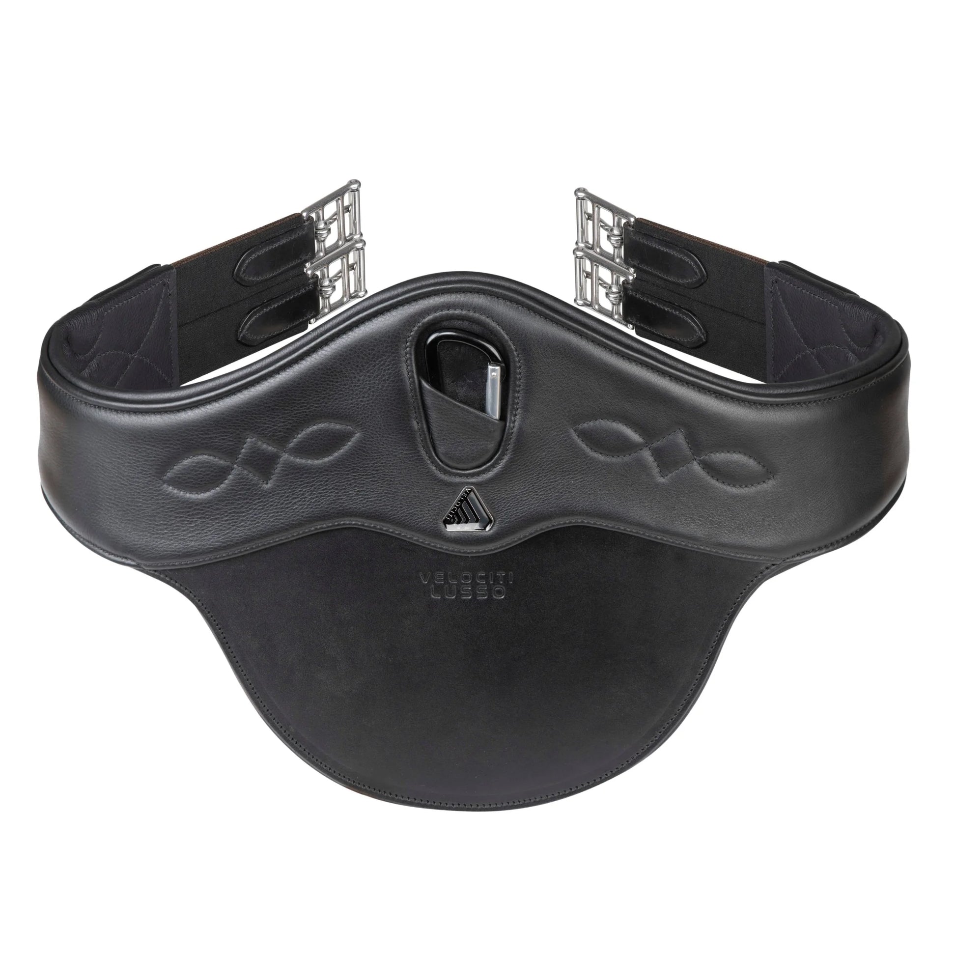 Shires Velociti Lusso Stud Girth - Premium Contoured Leather Horse Jumping Girth - Multiple Sizes