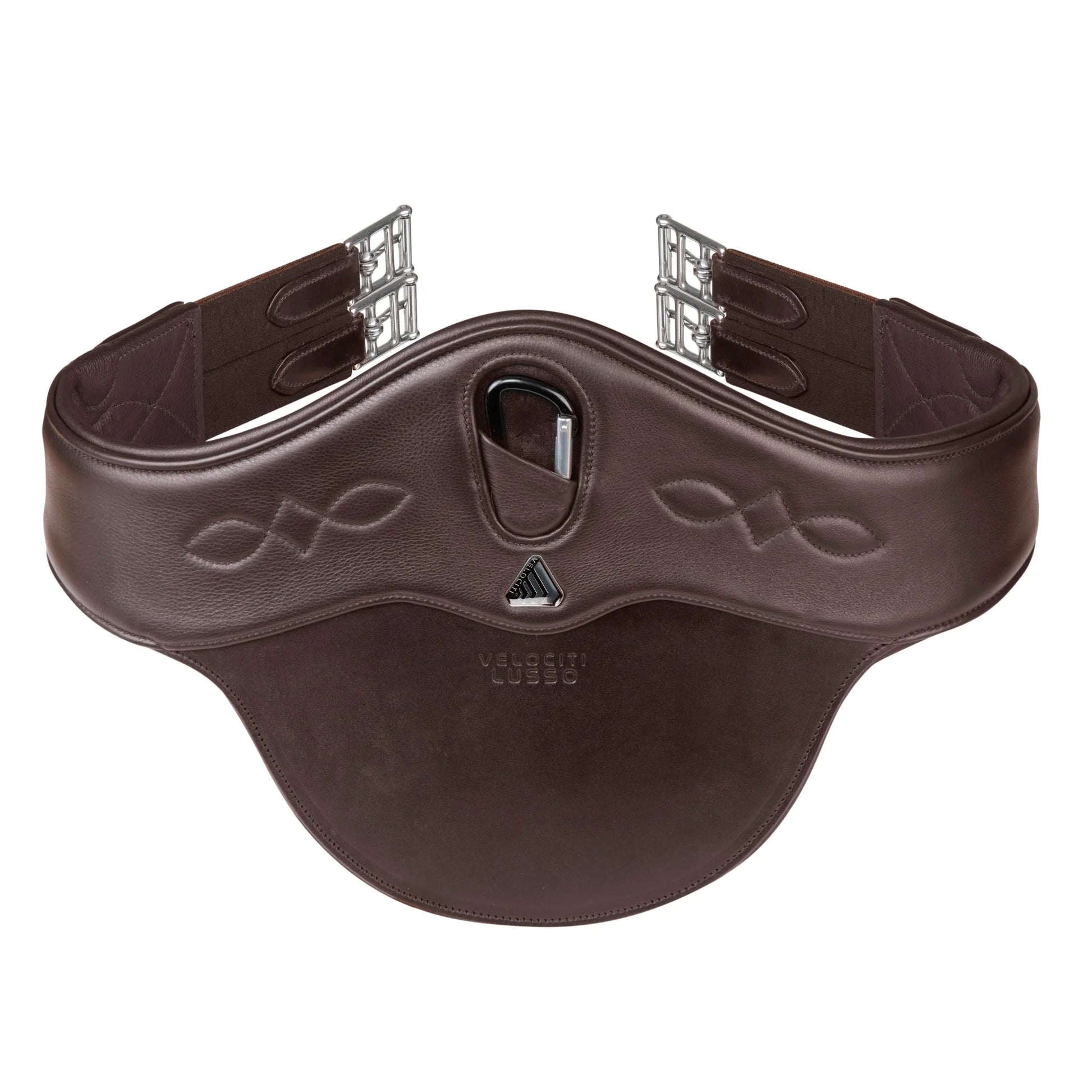 Shires Velociti Lusso Stud Girth - Premium Contoured Leather Horse Jumping Girth - Multiple Sizes