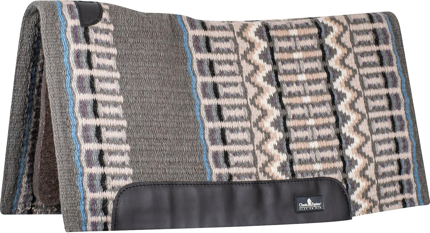 Classic Equine Wool Top Western Saddle Pad - 3/4-inch Orthopedic Felt Bottom