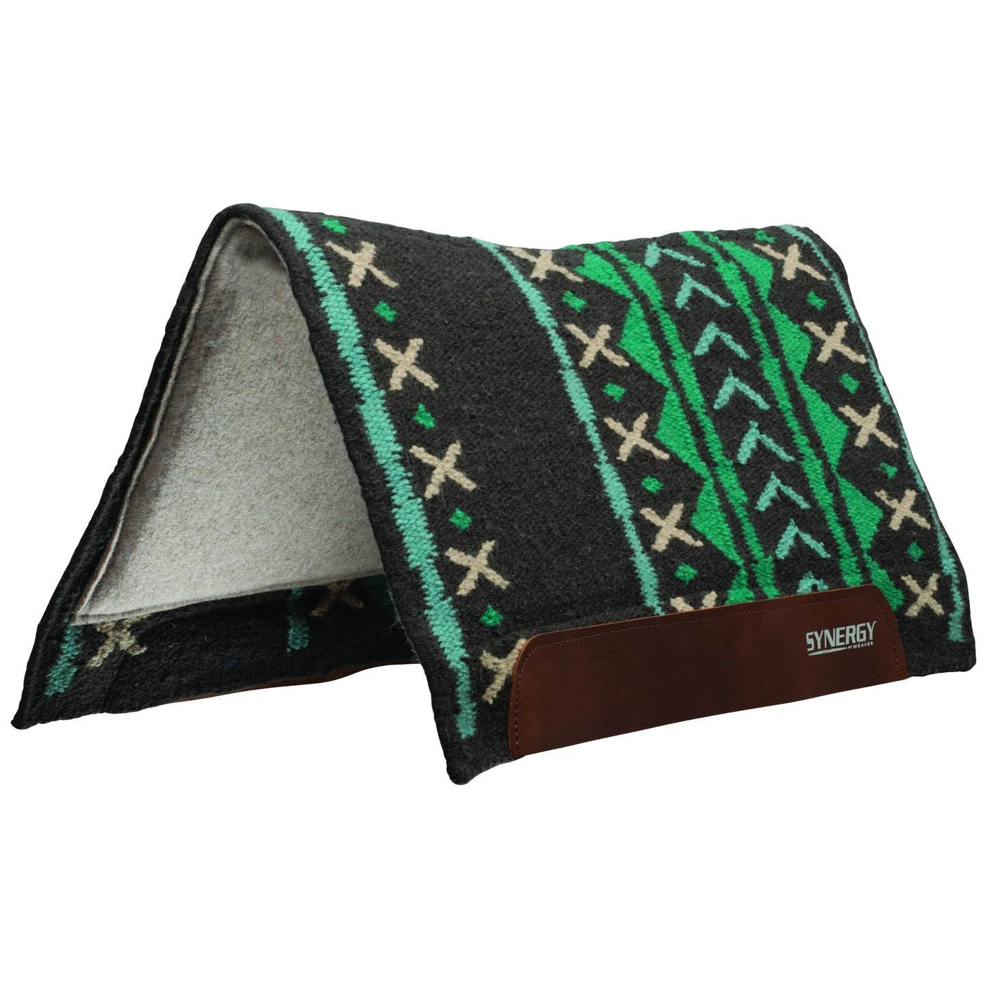 Weaver Synergy Flex Fleece-Lined Western Saddle Pad - 33" x 38" - 1" Thick Merino Wool Liner