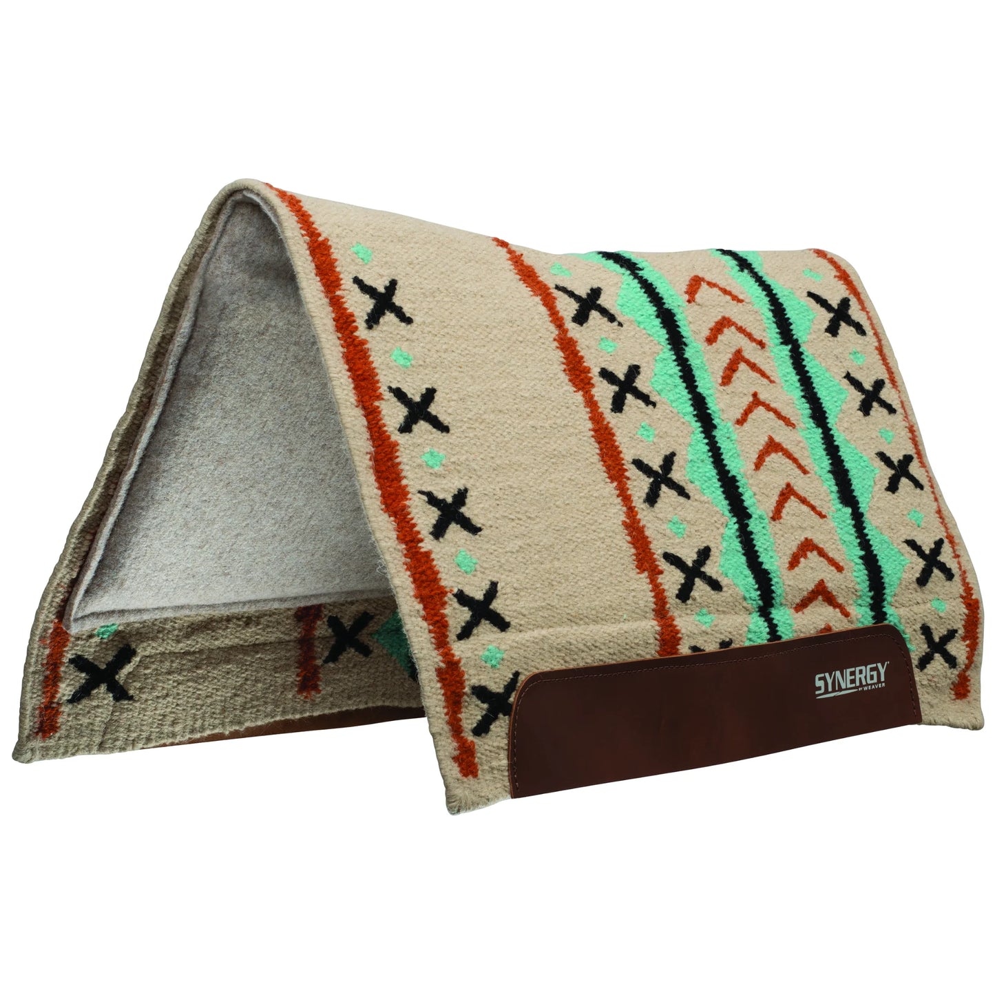 Weaver Synergy Flex Fleece-Lined Western Saddle Pad - 33" x 38" - 1" Thick Merino Wool Liner