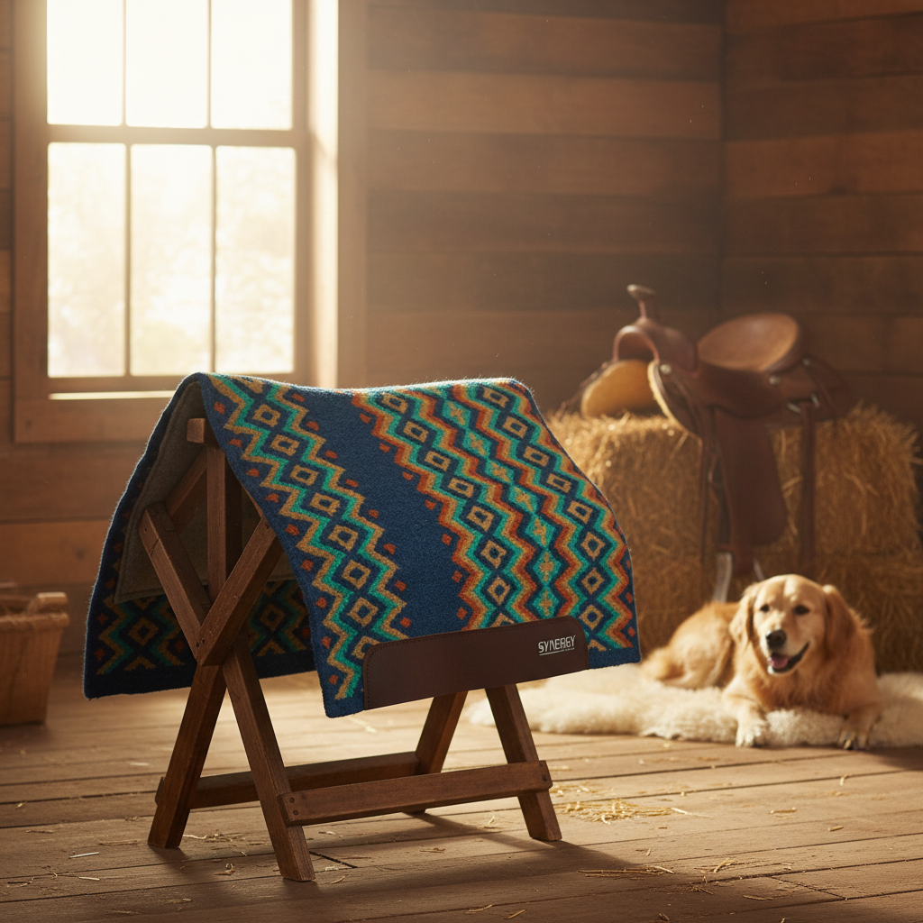 Weaver Synergy Flex Fleece-Lined Western Saddle Pad - 33" x 38" - 1" Thick Merino Wool Liner