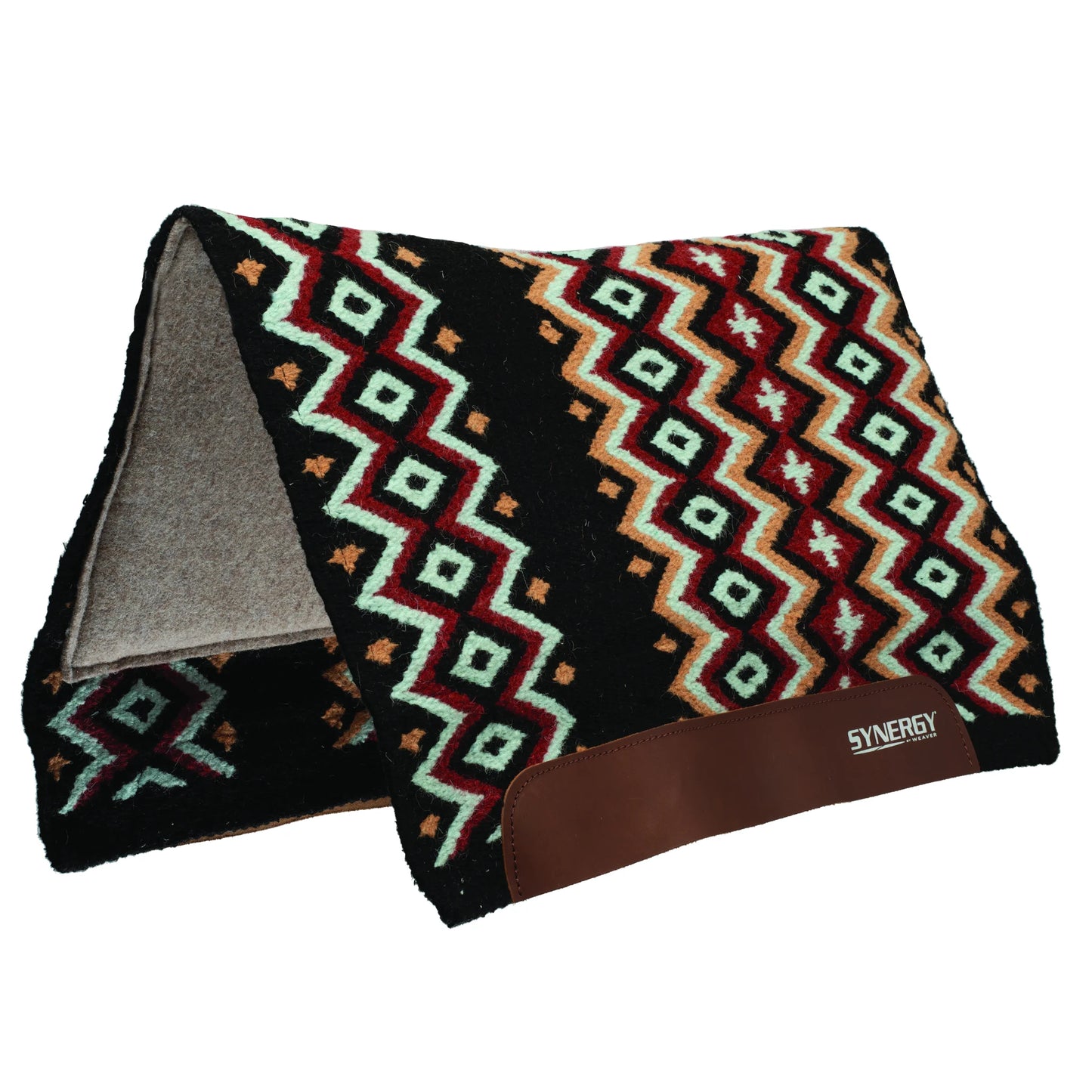 Weaver Synergy Flex Fleece-Lined Western Saddle Pad - 33" x 38" - 1" Thick Merino Wool Liner