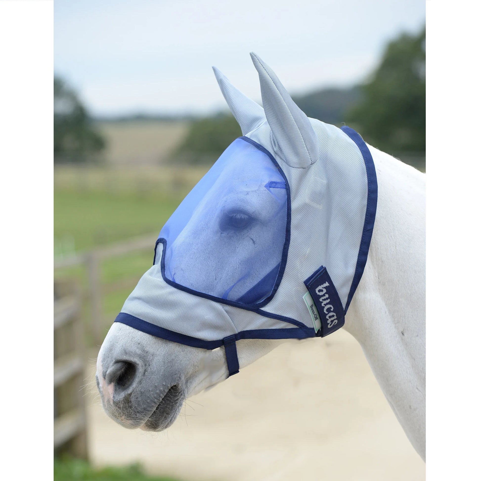 Toklat Bucas Buzz Off Deluxe Fly Mask with Ears - High-Visibility UV Protection Mesh