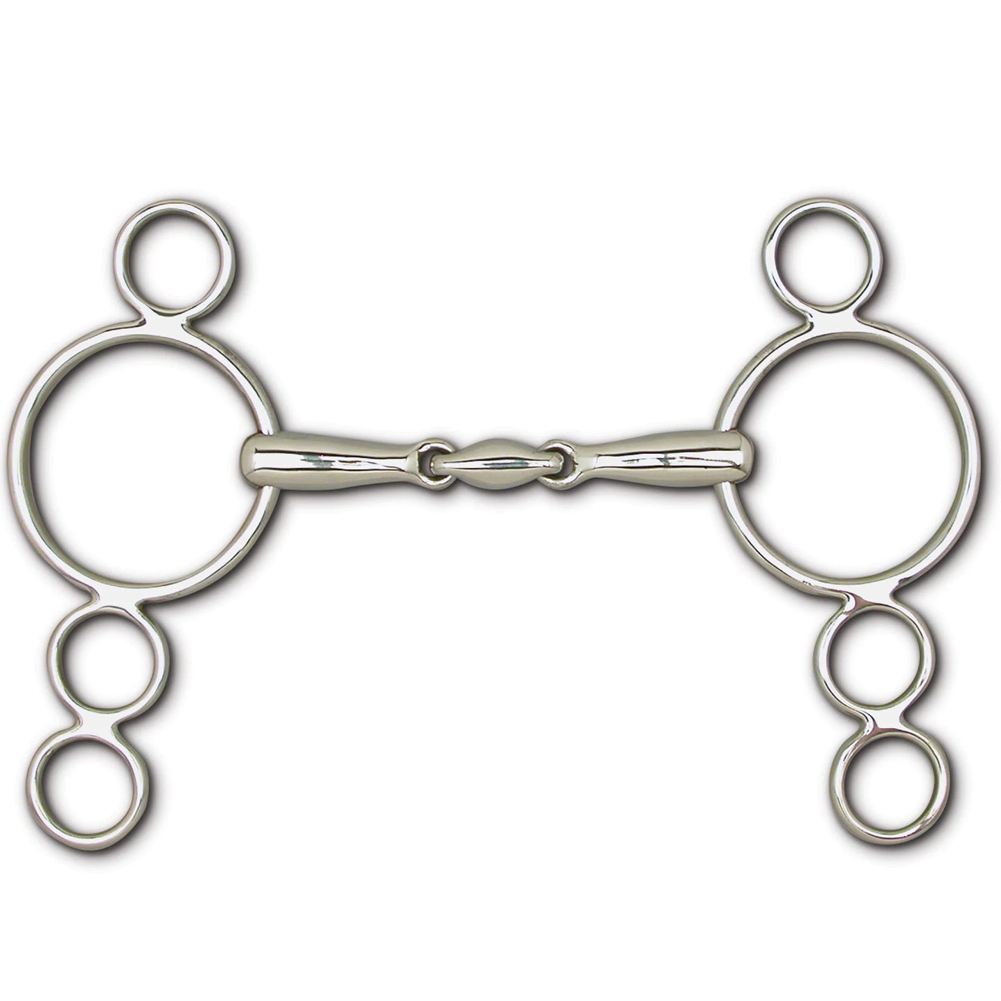 Toklat English 4-Ring Continuous Gag Horse Bit with Lozenge - 16mm, 6.5 Inch Cheeks