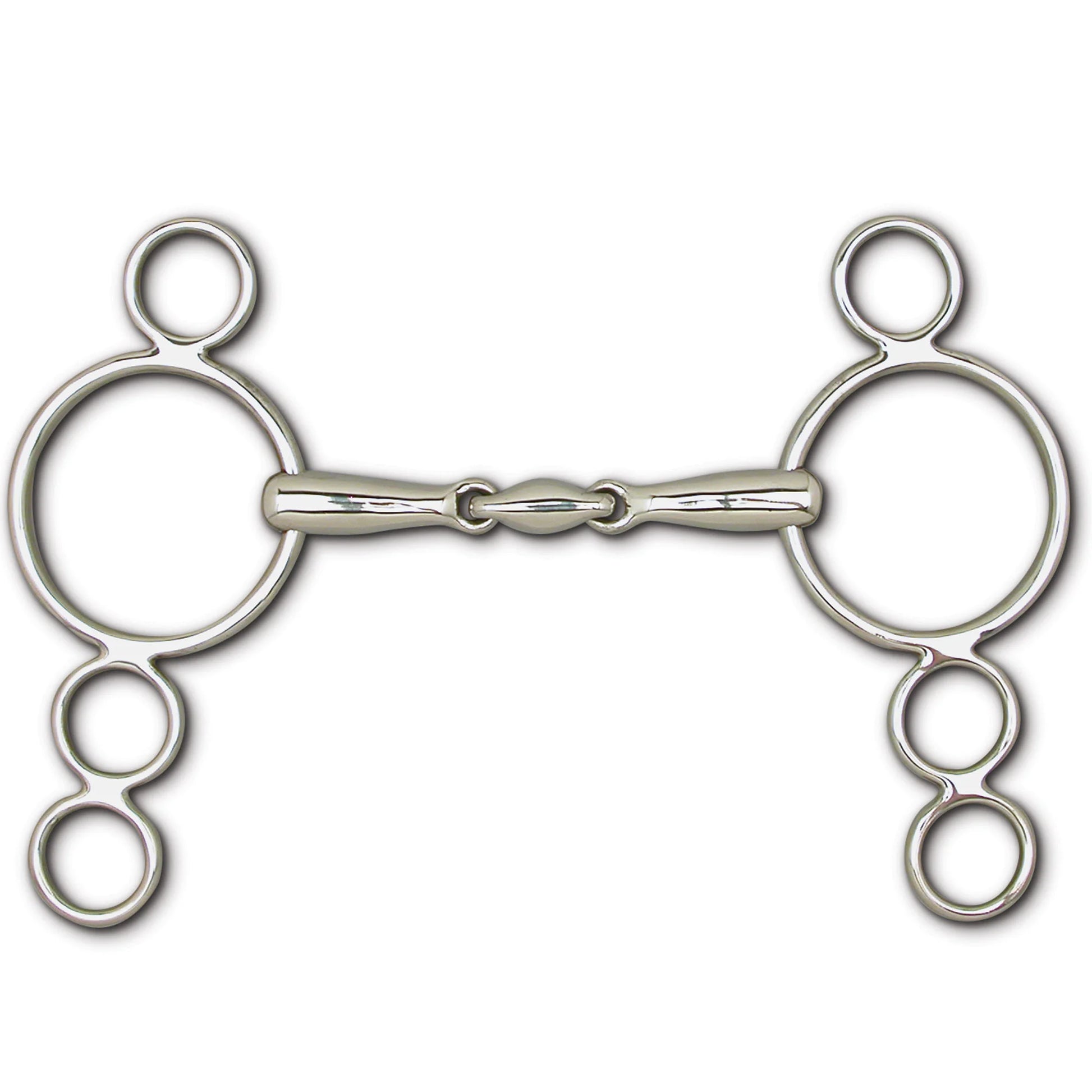 Toklat English 4-Ring Continuous Gag Horse Bit with Lozenge - 16mm, 6.5 Inch Cheeks