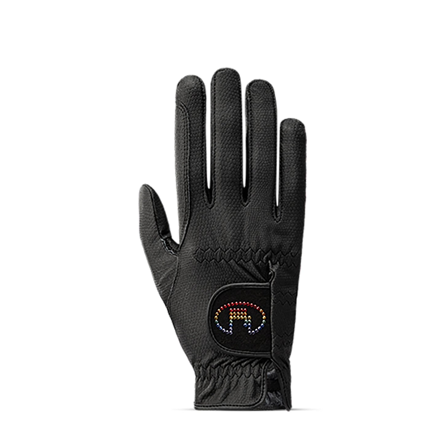 Toklat Marne Unisex Black/Rainbow Riding Gloves - Durable Performance Equestrian Gear for the Active Rider