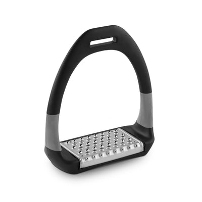 Toklat Sport Flex Stirrups - Black/Grey with Aluminum Pads for Joint Relief and Stability