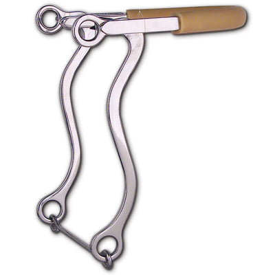 Toklat Stainless Steel Hackamore with Rubber Covered Chain Noseband - Horse Bitless Bridle