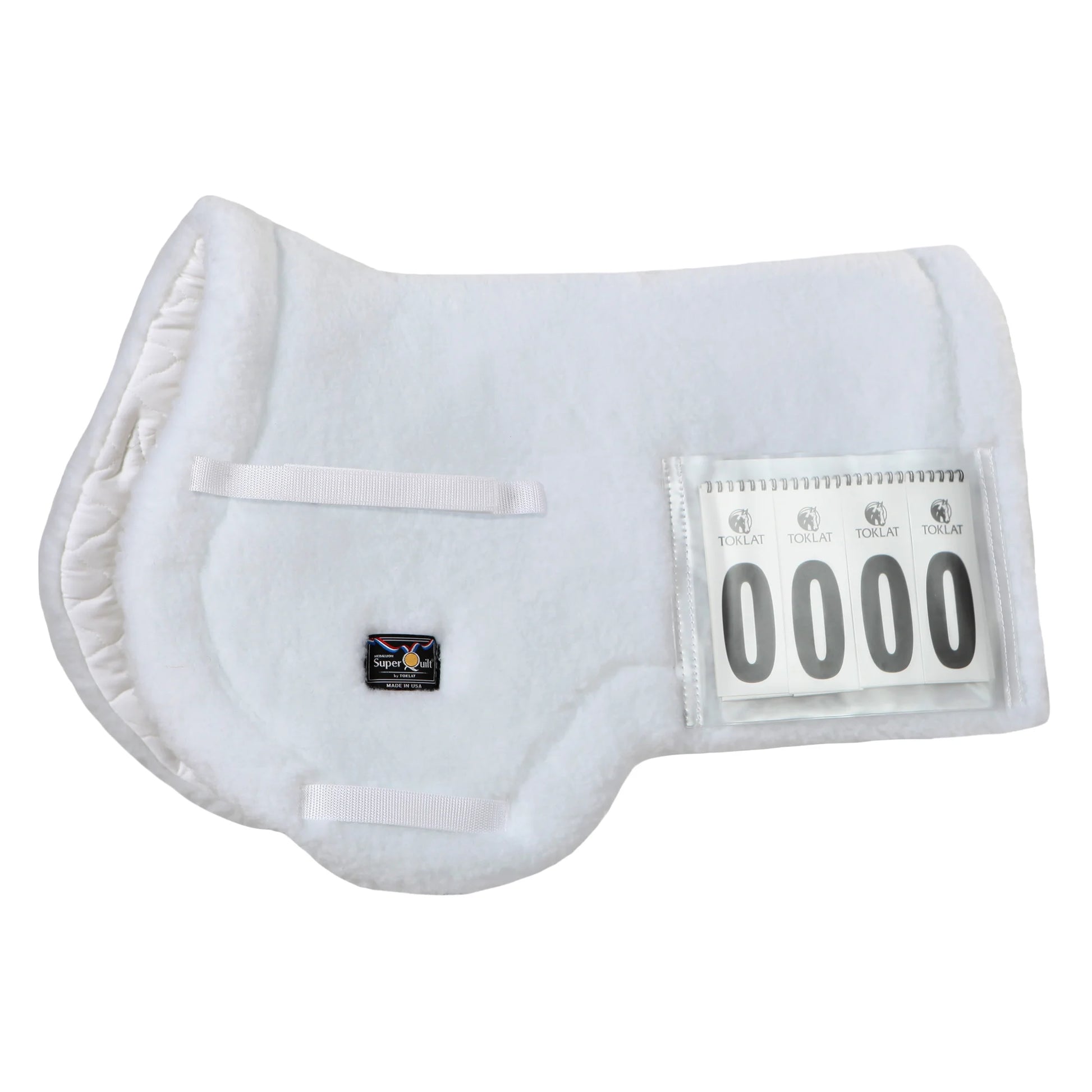 Toklat Superquilt White Number Pad - Durable Moisture-Wicking Show Saddle Pad