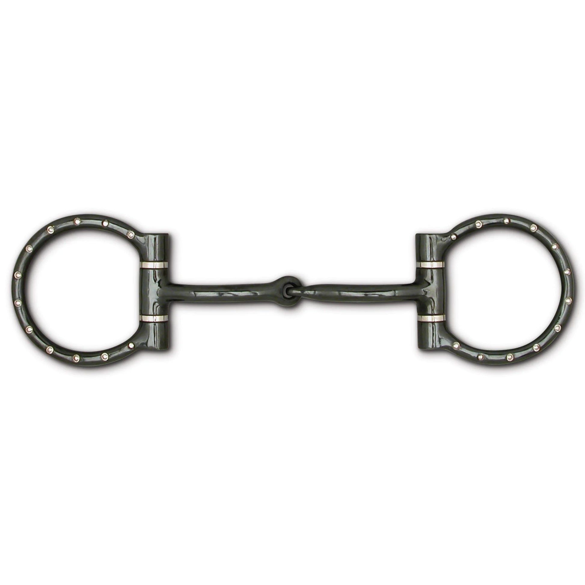 Toklat Wes 3 1/4" Dee Black Satin Heavy Horse Bit with Copper Inlay - 5" Mouth