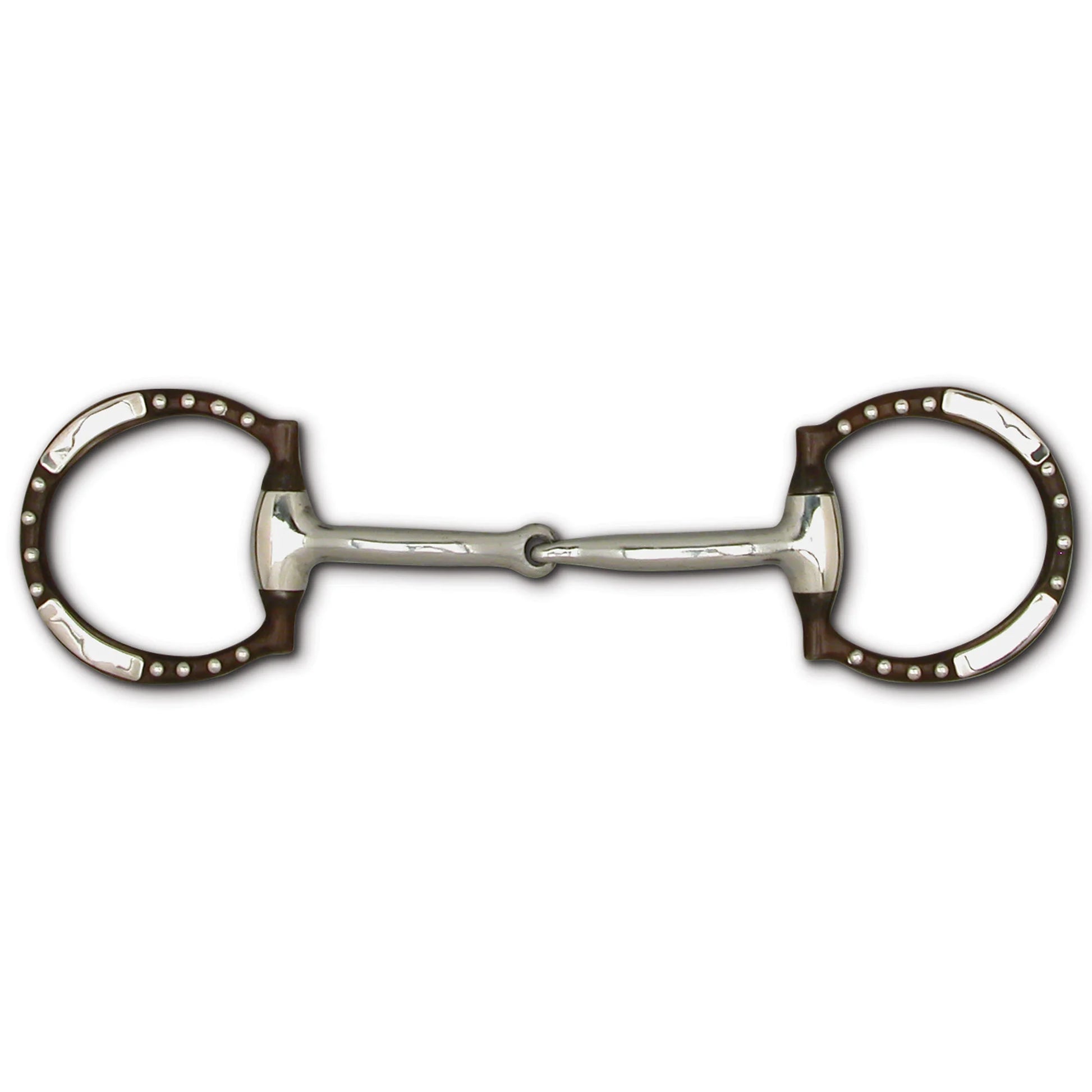 Toklat Wes 3 1/8" Dee Ring Horse Bit - Black Steel with German Silver Inlay