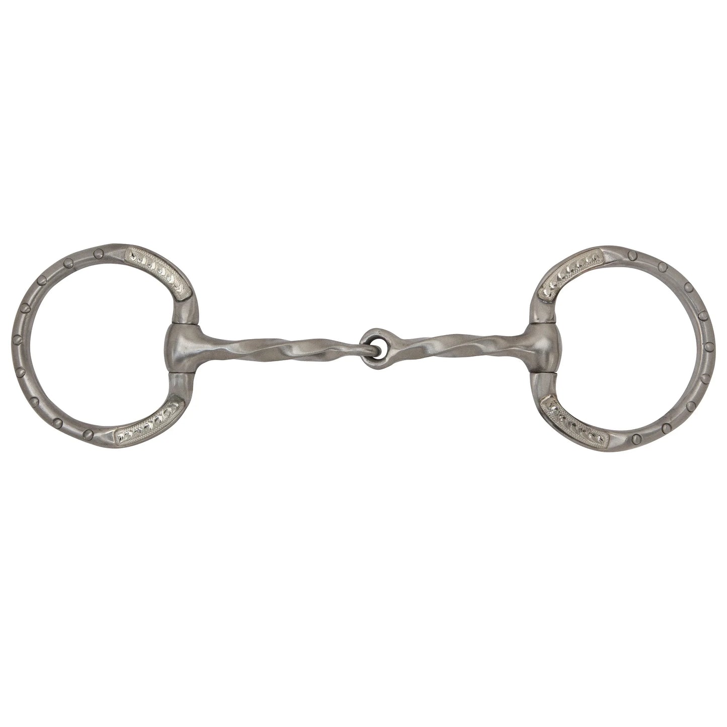Toklat Wes 3 Brushed Engraved Offset Dee Square Slow Twist Horse Bit - 5" Mouth
