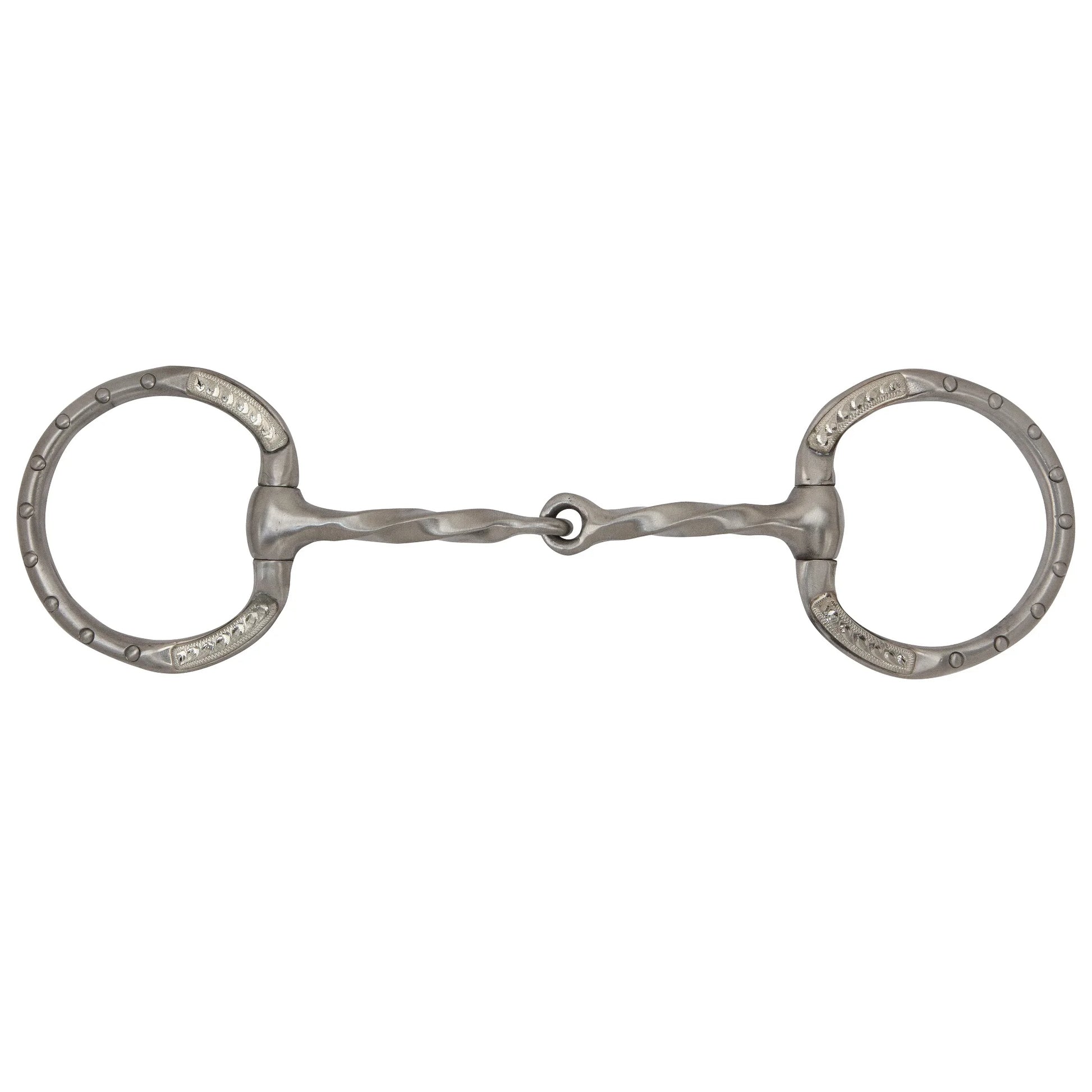 Toklat Wes 3 Brushed Engraved Offset Dee Square Slow Twist Horse Bit - 5" Mouth