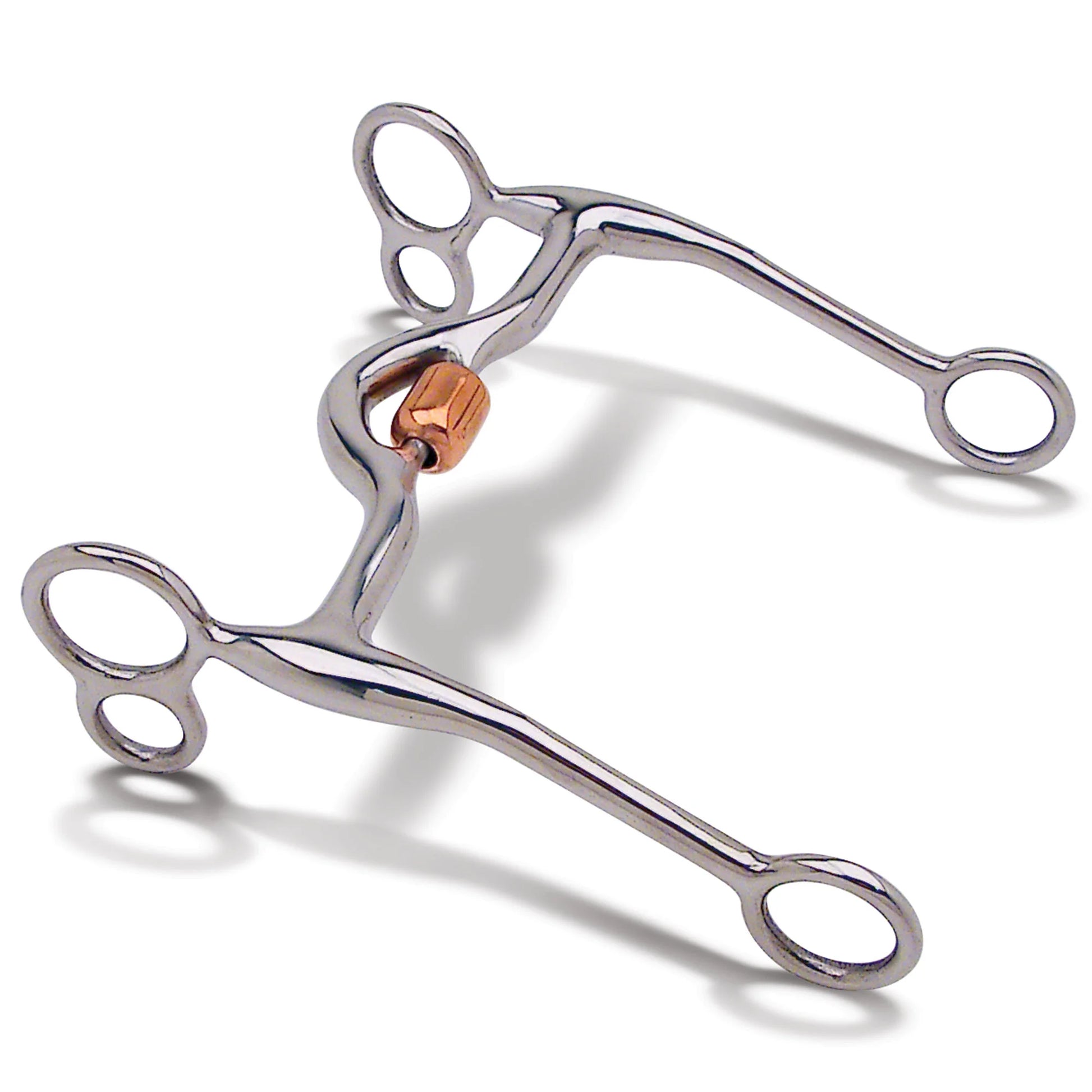 Toklat Wes 5 1/2" Shank Bit with Curb Ring, Medium Port with Copper Roller - 5" Mouthpiece