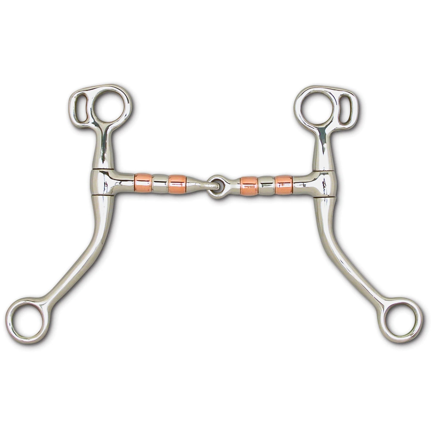 Toklat Wes 6-Inch Shank Swept Back Western Horse Bit - Curb Ring & Copper Rollers