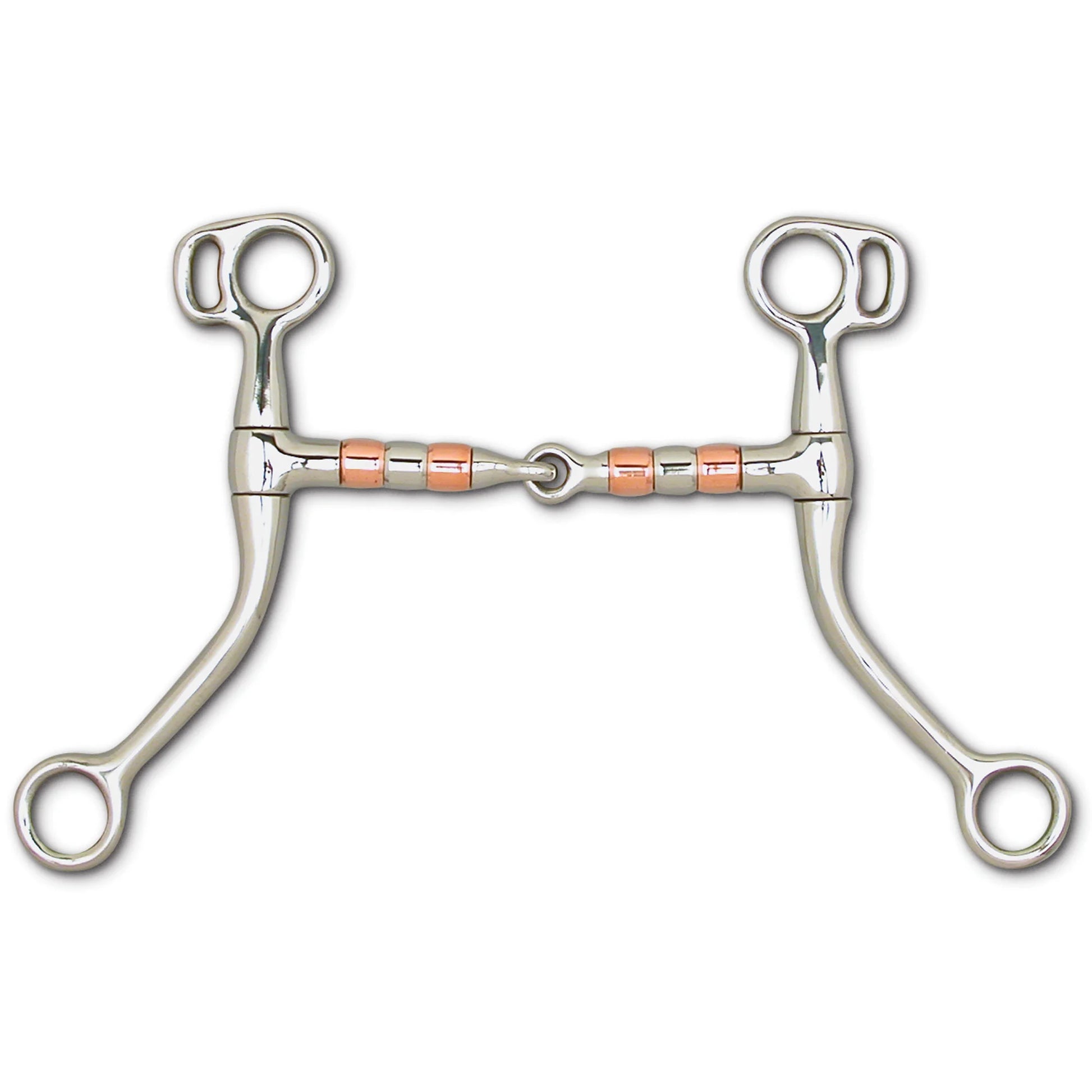 Toklat Wes 6-Inch Shank Swept Back Western Horse Bit - Curb Ring & Copper Rollers