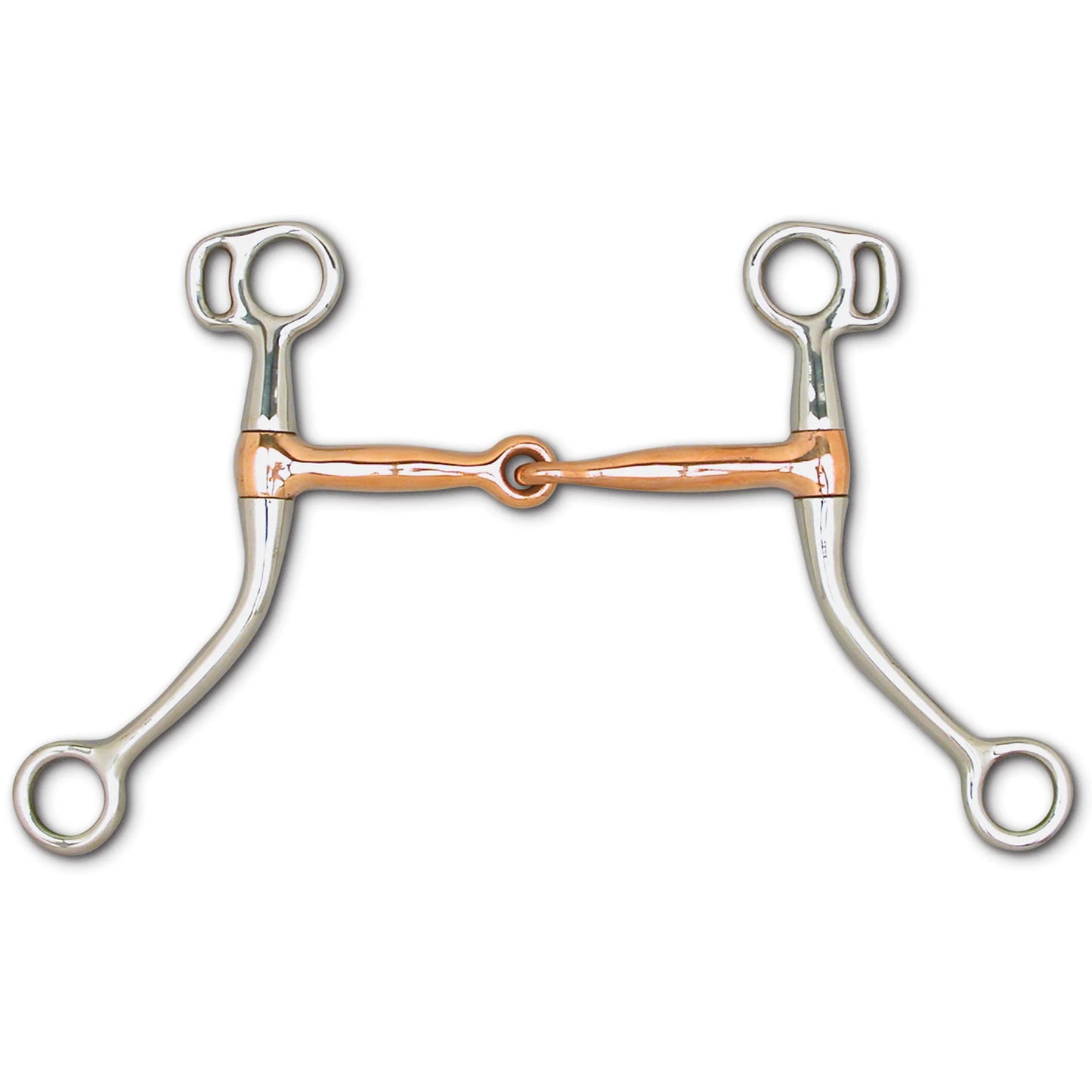 Toklat Wes 6" Shank Swept Back Western Bit with Curb Ring - Copper Mouthpiece