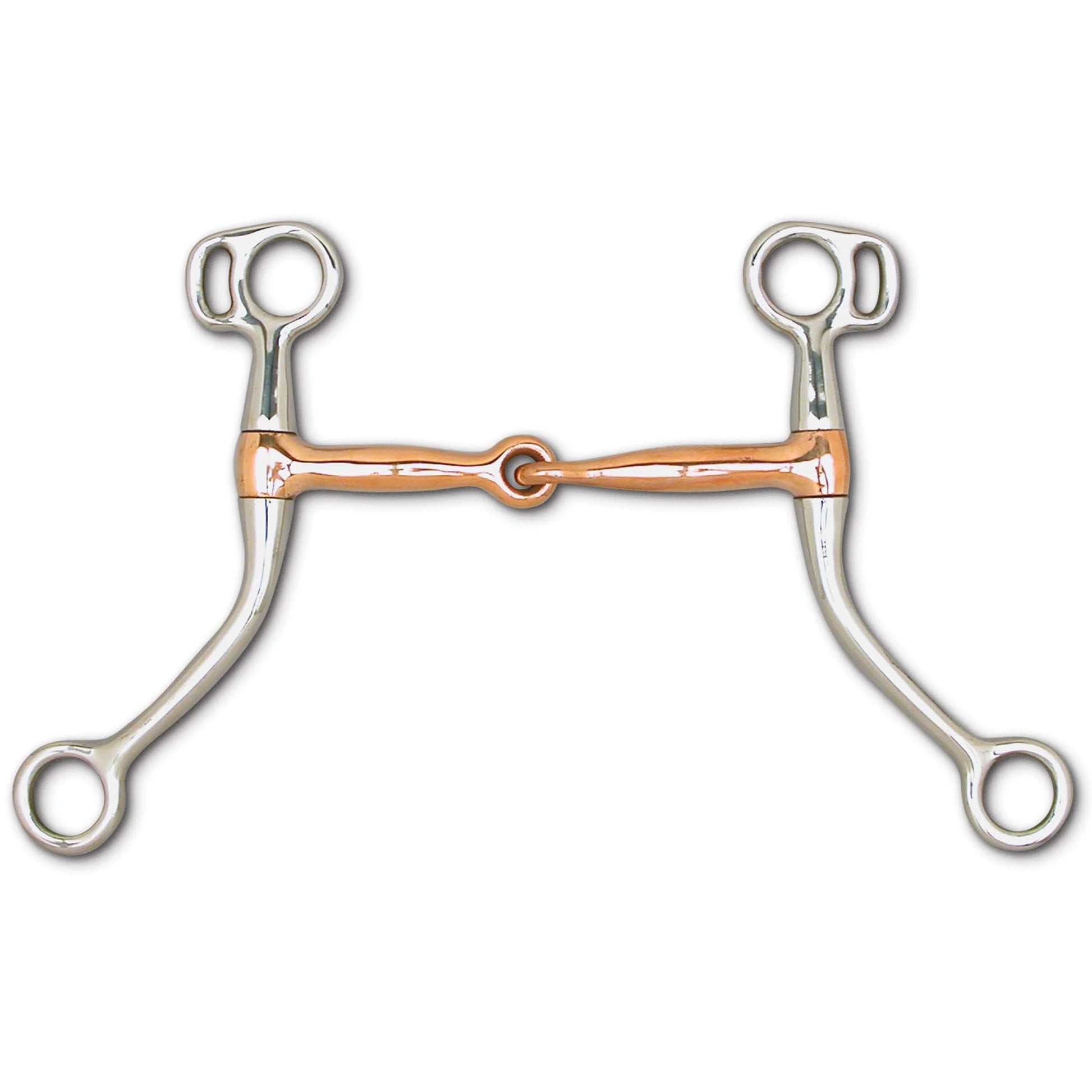 Toklat Wes 6" Shank Swept Back Western Bit with Curb Ring - Copper Mouthpiece