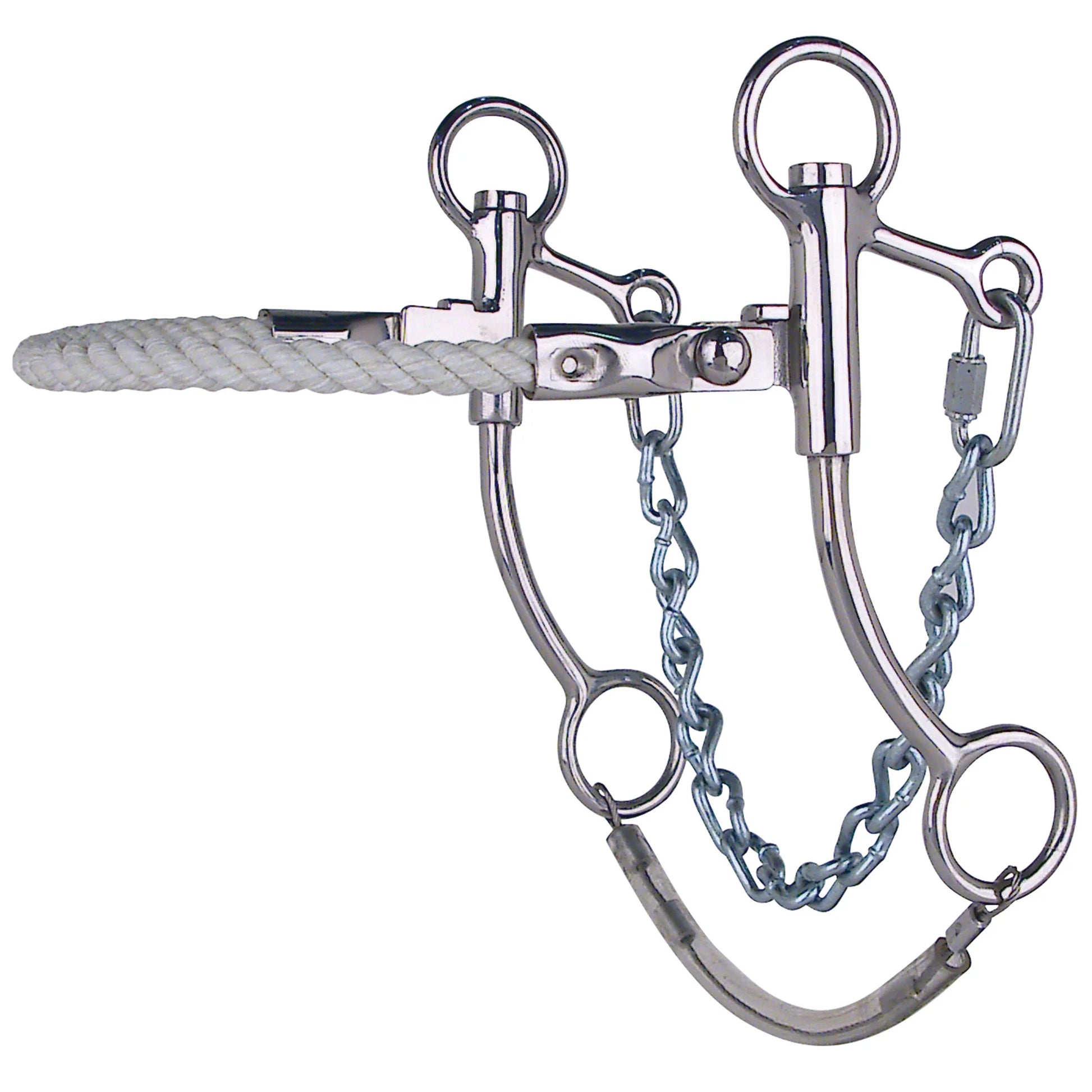 Toklat Wes Hackamore - Rope Noseband with Curb Chain and Hobble - Durable Western Training Gear