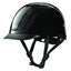 Troxel Spirit Low Profile Western Riding Helmet in a sleek glossy black finish. This lightweight equestrian safety helmet features a matte black visor, integrated ventilation slots for maximum airflow, and a secure, adjustable chin strap. A stylish and protective choice for horseback riders, perfect for schooling, trail riding, or western disciplines. The low profile design ensures a modern, flattering fit for superior comfort and safety.
