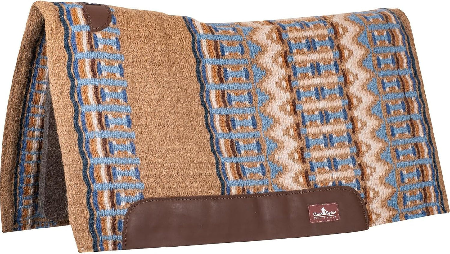 Classic Equine Wool Top Western Saddle Pad - 3/4-inch Orthopedic Felt Bottom