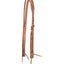 Cashel Antique Leaf Slit Ear Headstall in Natural Skirting leather. This premium Western horse headstall showcases intricate hand-tooled leaf patterns on high-quality skirting leather. Featuring a simple slit ear design, stainless steel hardware, and tie bit ends, it combines classic style with rugged durability. Perfect for western riders looking for elegant yet functional horse tack for shows or trail riding.
