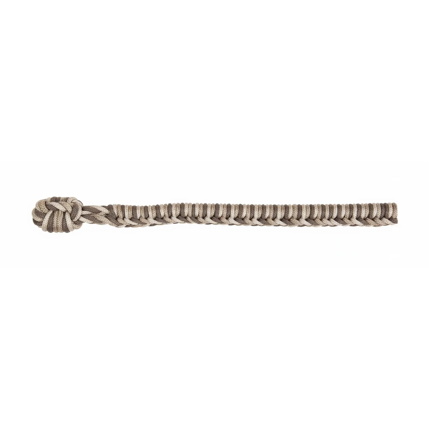 Classic Equine 3-tone braided rope lead for horses, featuring a sophisticated tan, brown, and beige color palette. This durable 9-foot lead rope includes a decorative end knot, making it a stylish and functional piece of western horse tack. Perfect for groundwork or daily handling, this high-quality lead is part of the Classic Equine rope halter set, offering both reliability and a classic aesthetic for equestrians.