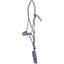 Classic Equine Flat Braid Halter & Lead set in purple and silver mule tape poly. This durable rope halter features a comfortable flat braided noseband and an integrated lead rope with a heavy braided end. Designed for strength and a soft feel, this stylish horse tack is perfect for training or everyday use. High-quality equestrian equipment combining a vibrant two-tone color scheme with professional-grade performance.