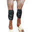 Classic Equine MagNTX Knee Wraps in black mesh secured on a chestnut horse's front legs. These magnetic therapy wraps target horse joint health, aiding recovery and reducing swelling in the carpal area. Features a breathable mesh design and adjustable Velcro straps for a secure, contoured fit. Ideal for equine performance maintenance and therapeutic rehabilitation.