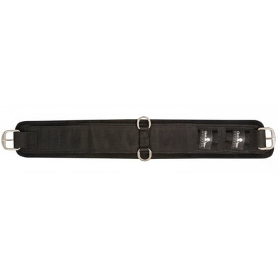 Classic Equine Black Neoprene Cinch featuring 9mm limestone neoprene for ultimate horse comfort and durability. This western cinch includes high-quality stainless steel buckles on both ends and centered D-rings for easy attachment. Designed with heavy-duty nylon webbing, it offers a secure, nonslip fit for performance riding. A premium choice for riders seeking a long-lasting, easy-to-clean girth that prevents chafing and irritation.