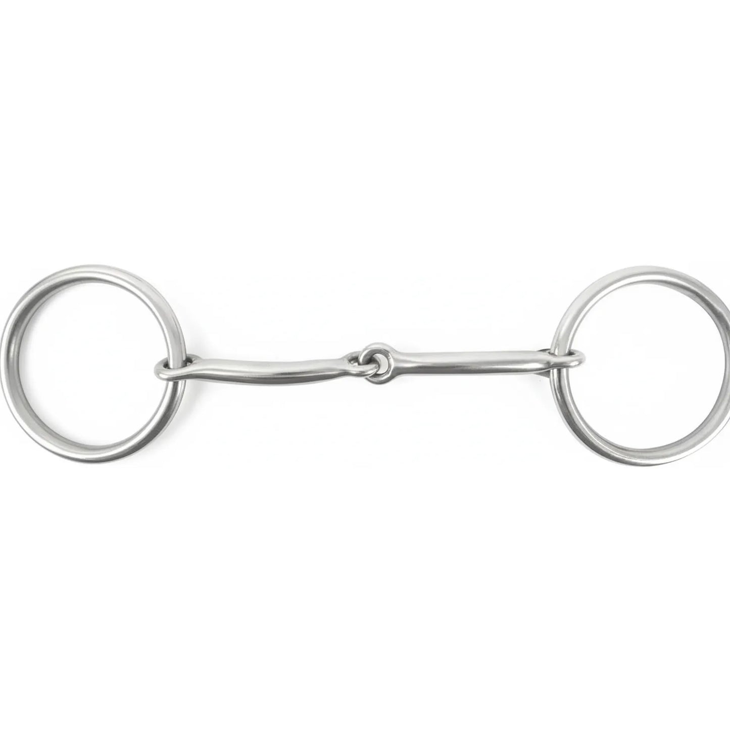 Classic Equine O-Ring Smooth Snaffle Bit featuring polished stainless steel bars and a single-jointed mouthpiece. This high-quality loose ring horse training bit provides clear communication and a gentle feel, perfect for both English and Western equestrian disciplines. The durable, smooth finish and classic O-ring design make it a must-have for training young horses or refined riding.