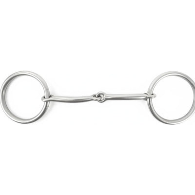 Classic Equine O-Ring Smooth Snaffle Bit featuring polished stainless steel bars and a single-jointed mouthpiece. This high-quality loose ring horse training bit provides clear communication and a gentle feel, perfect for both English and Western equestrian disciplines. The durable, smooth finish and classic O-ring design make it a must-have for training young horses or refined riding.