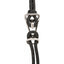Classic Equine Quick Change Halter with 9ft lead. Detailed view of the polished silver buckle system and durable black braided rope. This secure equestrian hardware allows for fast and easy adjustments, perfect for horse training and everyday handling. High-quality horse tack designed for performance and reliability.