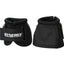 Classic Equine Synergy Bell Boots in black, crafted from heavy-duty 2520D ballistic nylon for ultimate durability. This pair features a secure Xtended Life hook and loop closure with a prominent "Synergy by Weaver" logo. Designed with a padded neoprene roll for comfort and impact protection, these small horse boots help prevent overreaching injuries during training, riding, or turnout. High-performance equine gear for protective hoof care.