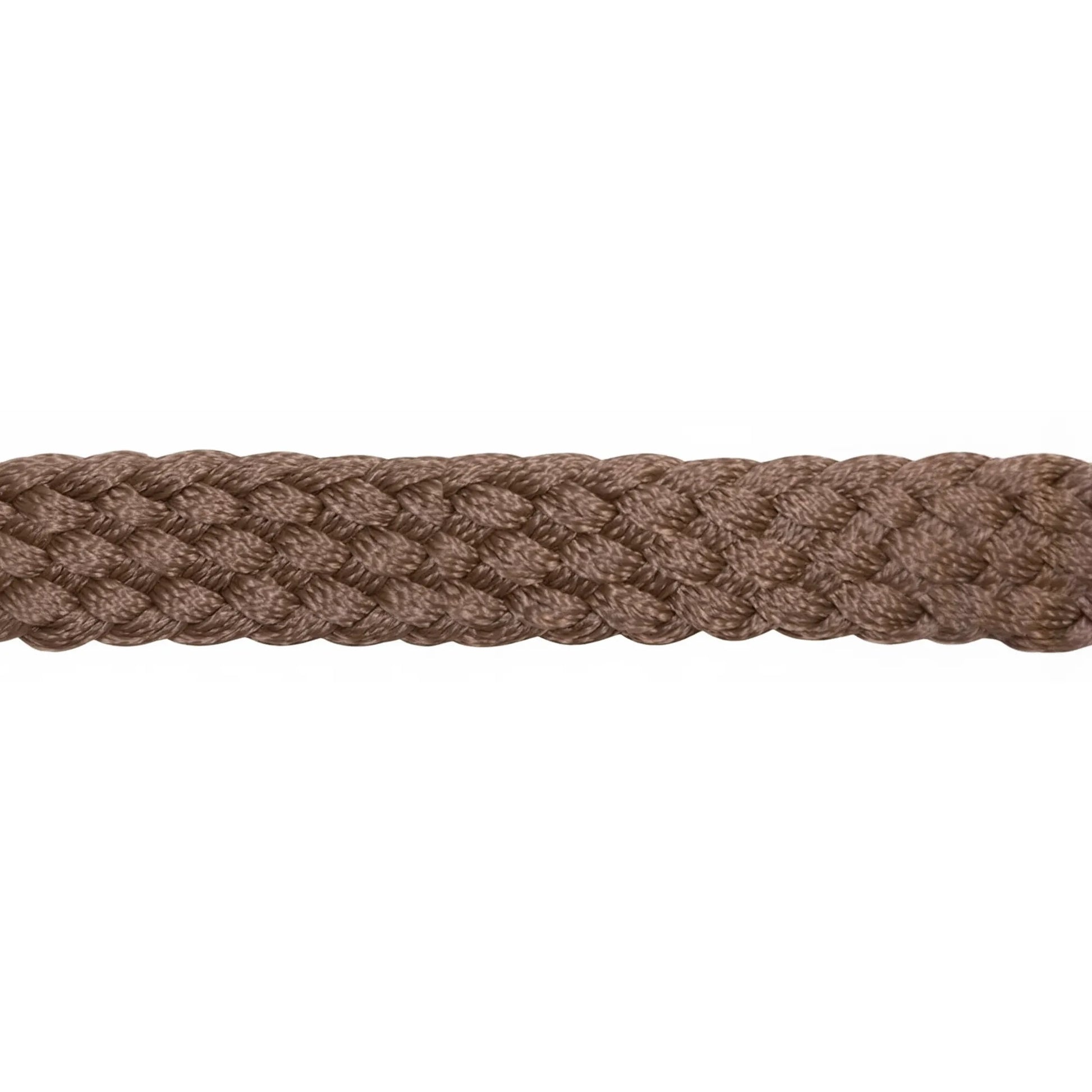 Classic Equine Wide Nose Mule Tape Halter and 8ft Lead in a rich brown color. This detailed view showcases the high-quality, flat braided construction designed for durability and horse comfort. A premium piece of equestrian gear, this mule tape halter is a must-have for Western riders and horse trainers seeking reliable, professional-grade tack.