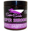 Diggin Super Snouts Super Shrooms - 7 Medicinal Mushroom Blend Dog Immunity & Detox Supplement in a black jar with a purple label. Features a white and purple jumping dog logo and text indicating support for balanced immune health. This organic mushroom powder contains 7 USA grown medicinal mushrooms, providing 75 servings for a 25 lb dog. Perfect for pet owners looking for natural immune boosters and wellness supplements for dogs and cats.