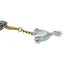Silver plated miniature western spur keychain by Hooves and Paws featuring a detailed 3-D engraved design and a functional, turning spiked rowel. This realistic equestrian accessory is attached to a metallic chain with a sturdy clasp. A perfect western gift for horse lovers, cowboy enthusiasts, or anyone who appreciates detailed horse tack collectibles. The high-quality silver finish and compact 1 oz size make it an ideal decorative charm for keys or gear bags.