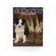 Leanin' Tree Cow-Pups 12-count note card box featuring photography by Robert Dawson. The cover shows a cute black and white border collie puppy sitting beside a pair of weathered cowboy boots. This western-themed stationery set includes blank cards and envelopes made from recycled paper, ideal for dog lovers and fans of the rustic cowboy aesthetic.