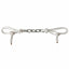 Martin Saddlery Dog Chain Curb Strap with a 5-link durable stainless steel chain and adjustable white nylon string ties. This essential piece of western horse tack features secure knotted loops for easy bit attachment and a custom fit. Perfect for western performance, training, and everyday riding, the silver chain and white string design provide functionality and style for any horse bridle setup.