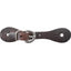 Martin Saddlery youth size spur straps crafted from durable brown Latigo leather. This high-quality western spur strap features a sleek stainless steel buckle and pre-punched holes for a secure, adjustable fit on kids' riding boots. A classic and professional choice for young equestrians, cowboys, and cowgirls.
