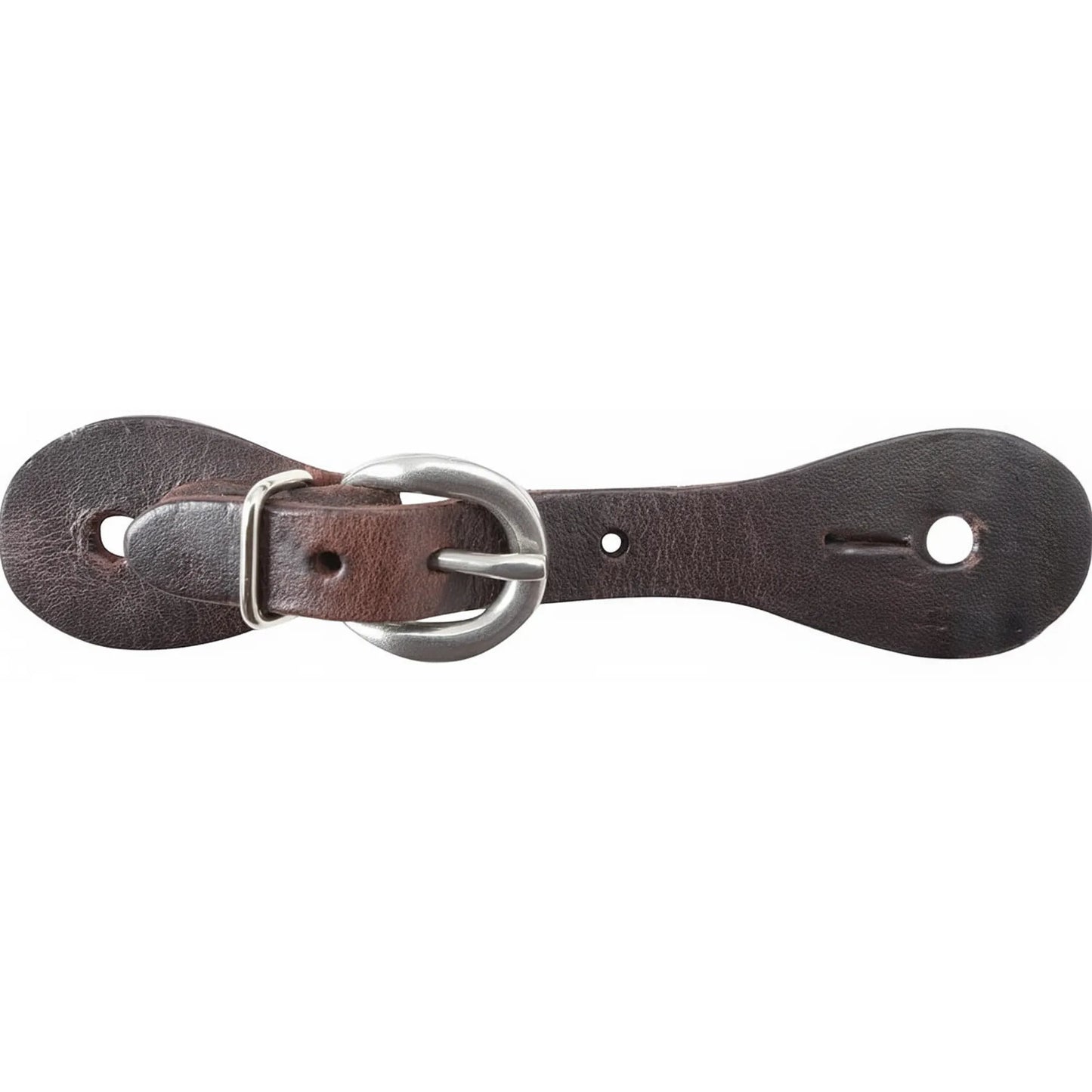 Martin Saddlery youth size spur straps crafted from durable brown Latigo leather. This high-quality western spur strap features a sleek stainless steel buckle and pre-punched holes for a secure, adjustable fit on kids' riding boots. A classic and professional choice for young equestrians, cowboys, and cowgirls.