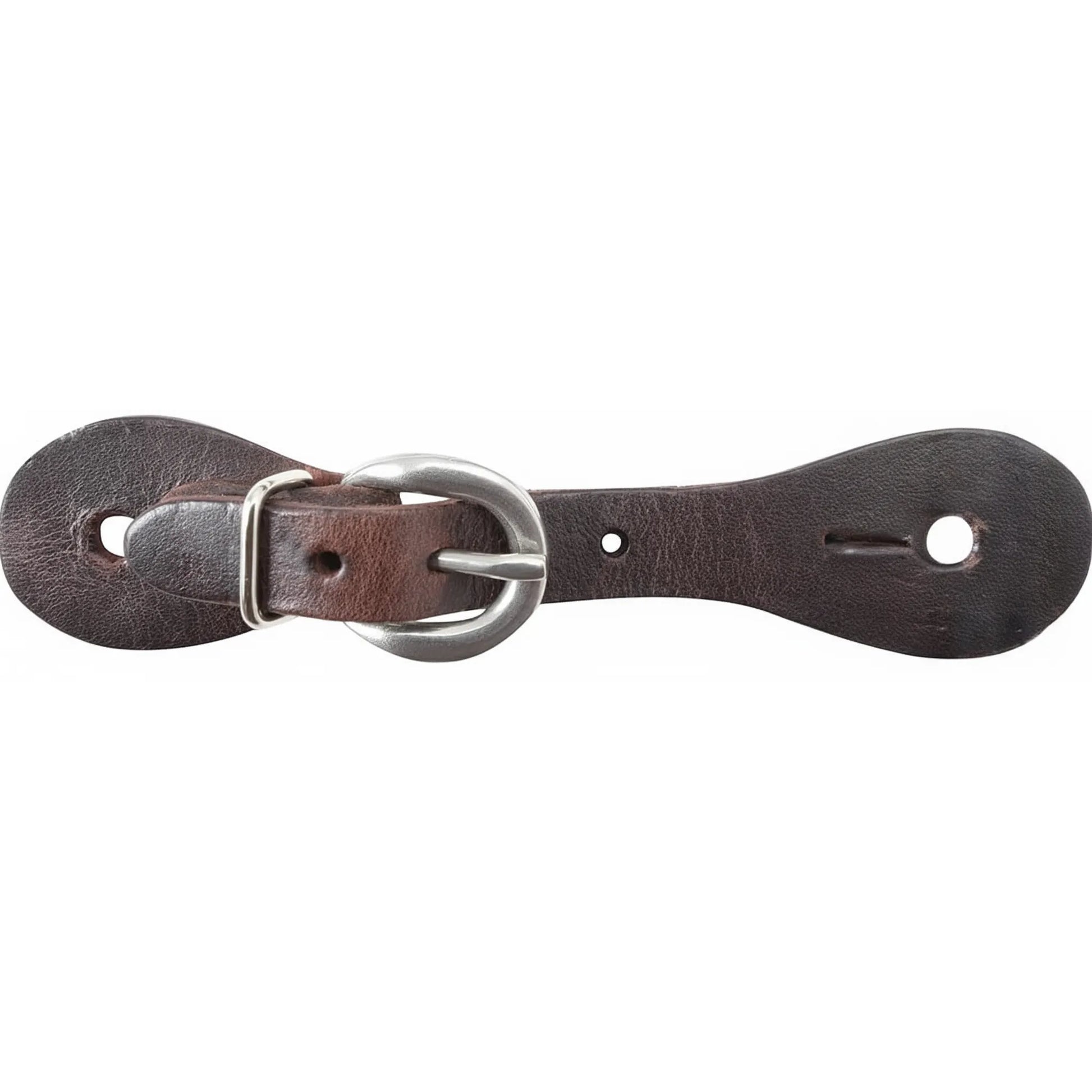 Martin Saddlery youth size spur straps crafted from durable brown Latigo leather. This high-quality western spur strap features a sleek stainless steel buckle and pre-punched holes for a secure, adjustable fit on kids' riding boots. A classic and professional choice for young equestrians, cowboys, and cowgirls.
