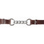 Martin Saddlery Latigo Leather Curb Strap featuring a durable 3-link stainless steel chain center. This premium western horse tack includes high-quality dark brown leather straps with adjustable silver-toned buckles and large rings for a secure fit. Designed for durability and precise control, it is an essential piece of professional-grade horse training equipment for western riders seeking reliable, long-lasting gear.